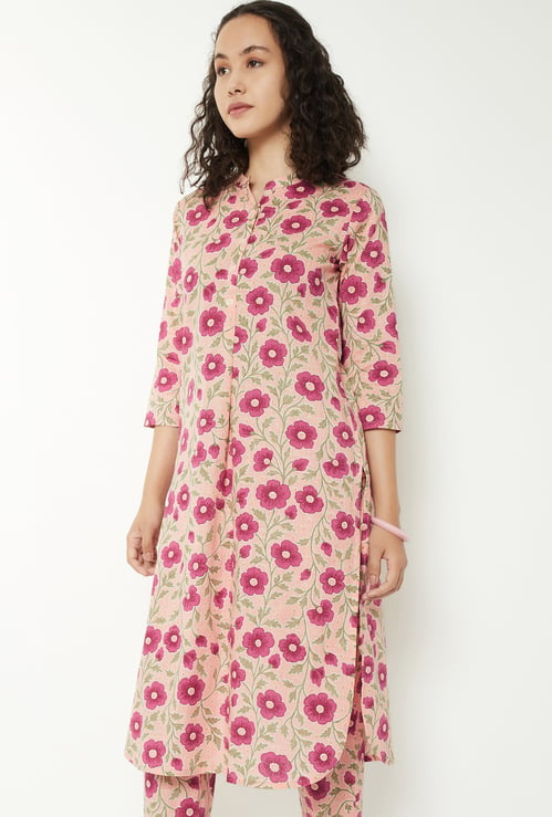 Women Floral Print Straight Kurta Set