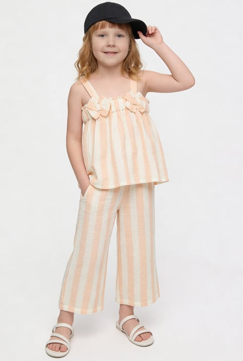 Girls Striped Trousers Set