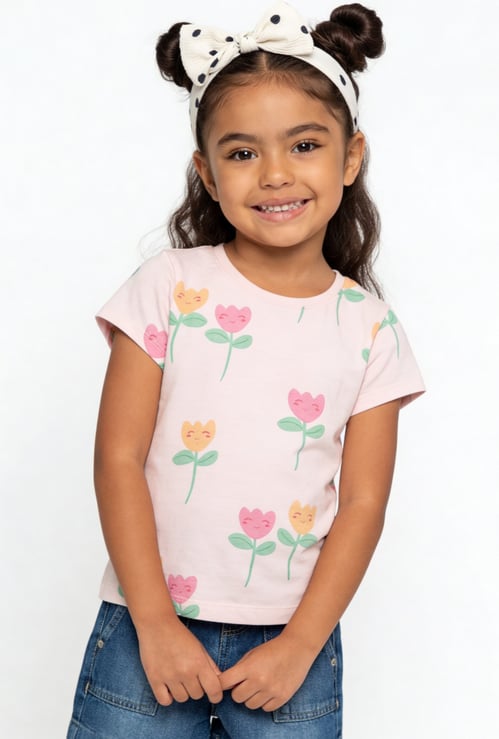 Girls Floral Print T-shirt