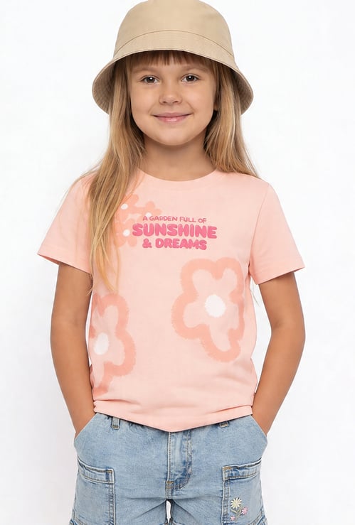 Girls Floral Print T-shirt