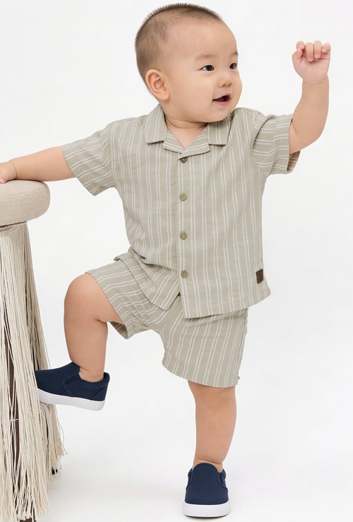 Boys Striped Shorts Set