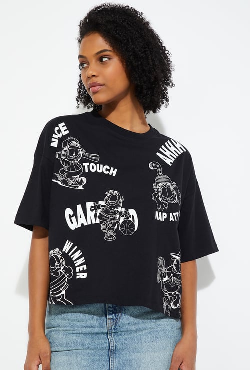 URB_N Women Garfiled Print Boxy Fit T-shirt