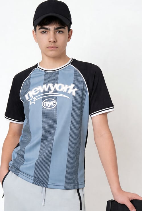 Boys Striped Raglan Sleeve T-shirt