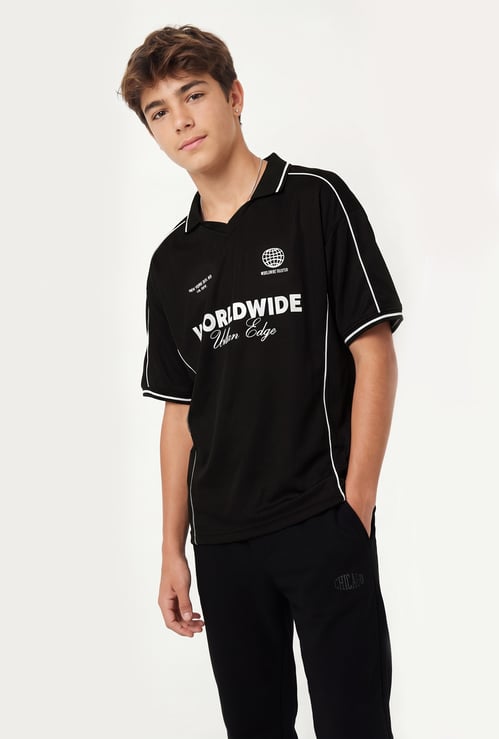 Boys Printed Polo T-shirt