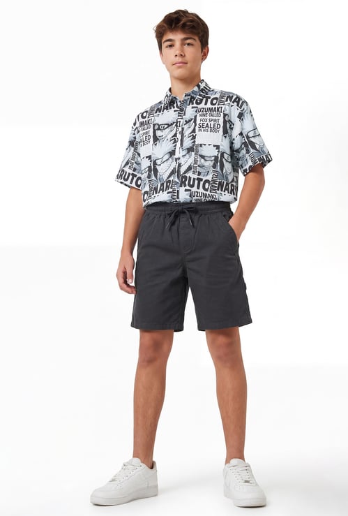 Boys Solid Cargo Shorts