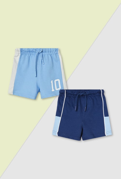 Boys Contrast Panelled Shorts - Pack of 2