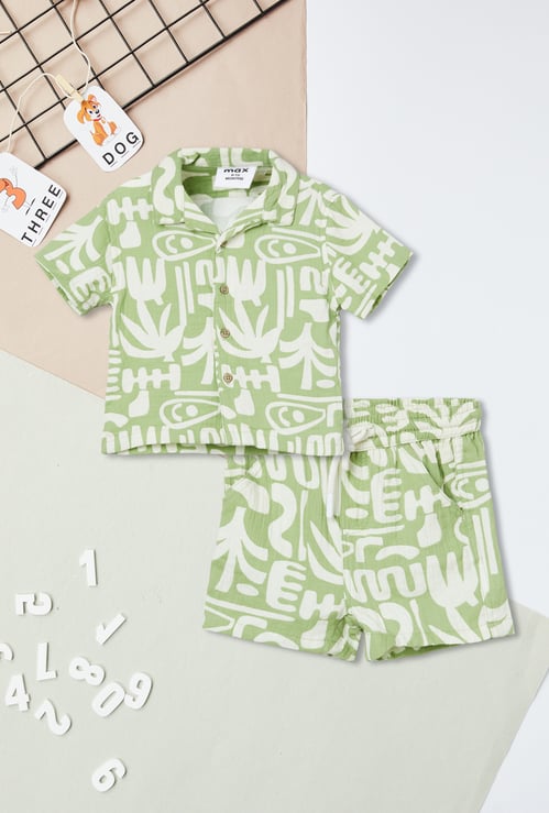 Boys Printed Shorts Set