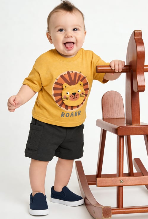 Boys Lion Print Shorts Set