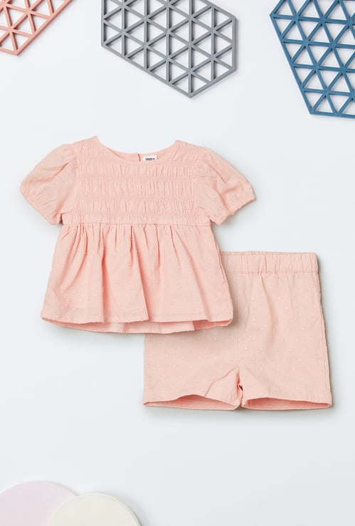 Girls Swiss Dots Shorts Set