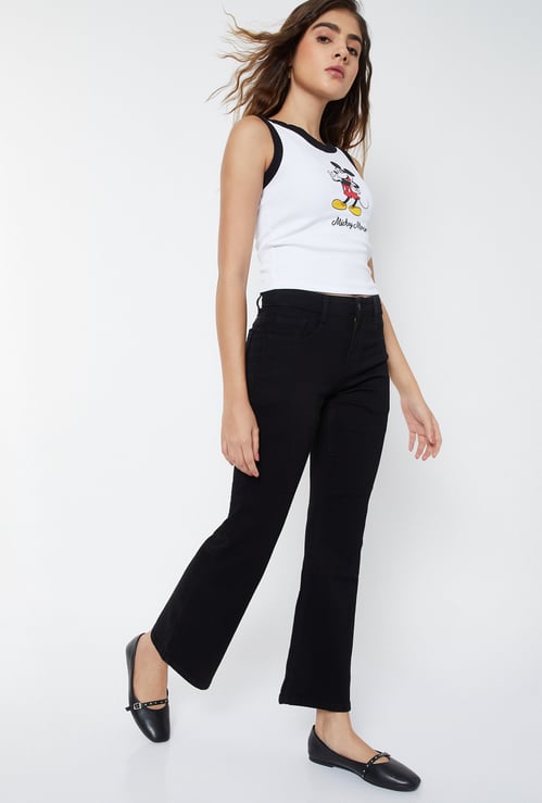 Women Solid Flared Jeans