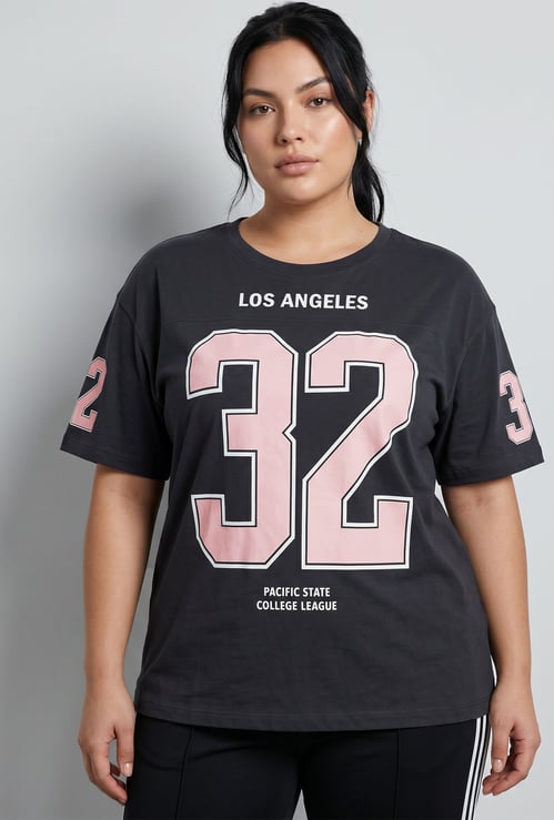 Women Printed Oversized Sports T-shirt - Pack of 2