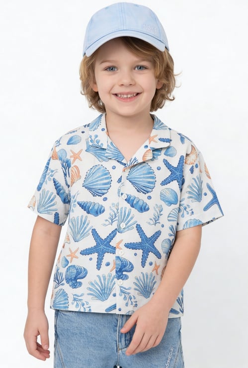 Boys Sea Shell Printed Shirt