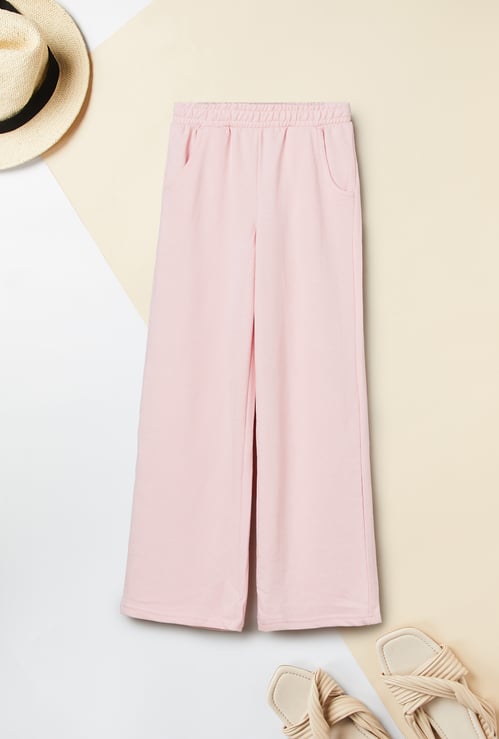Girls Knit Wide Leg Track Pants