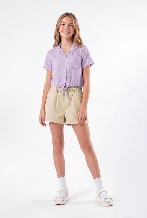 Girls Printed Boxy Fit Shirt