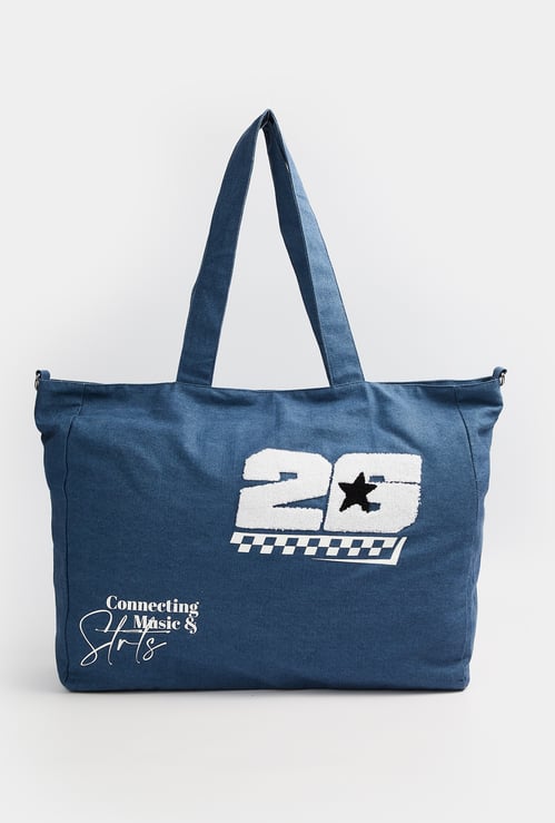 Women Chenille Embroidered Tote Bag