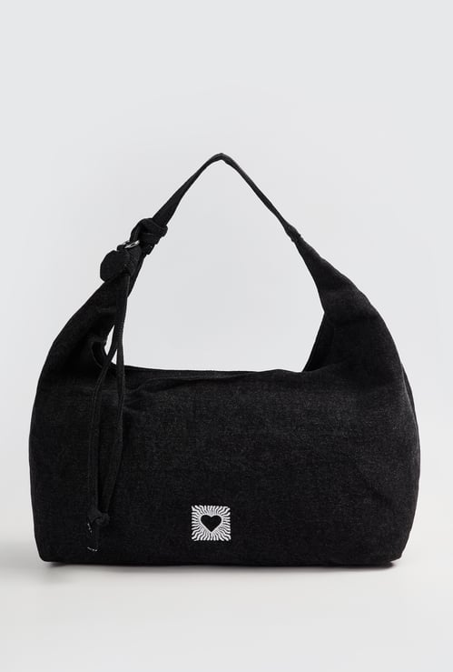 Women Washed Denim Hobo Bag