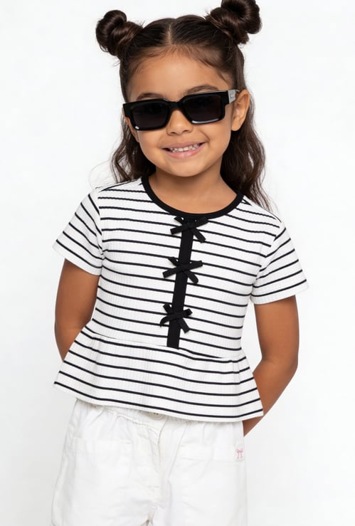 Girls Striped Peplum Top