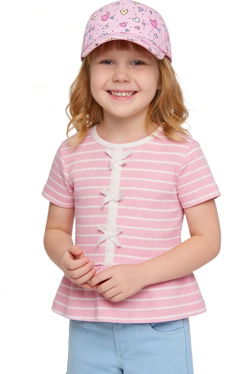 Girls Striped Peplum Top