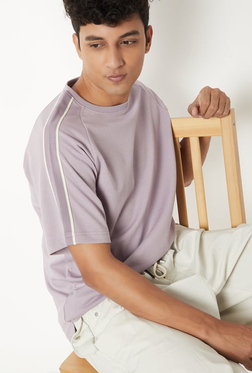 Men Contrast Taping Sports T-shirt