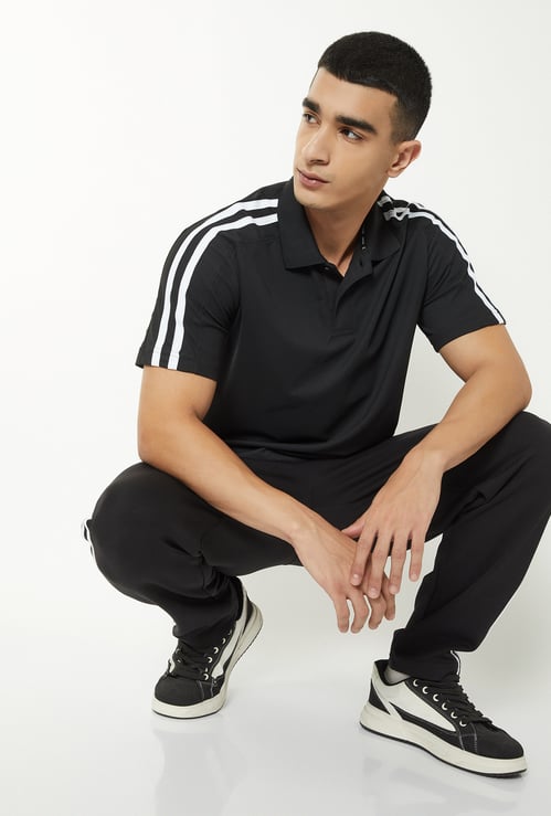 Men Stripe Taped Polo T-shirt