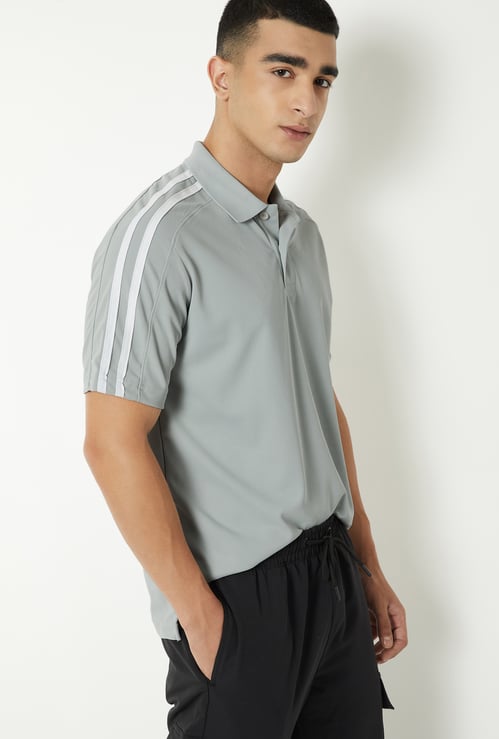 Men Stripe Taped Polo T-shirt