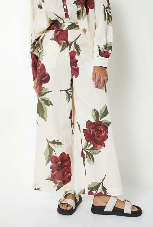 Women Floral Print Palazzos