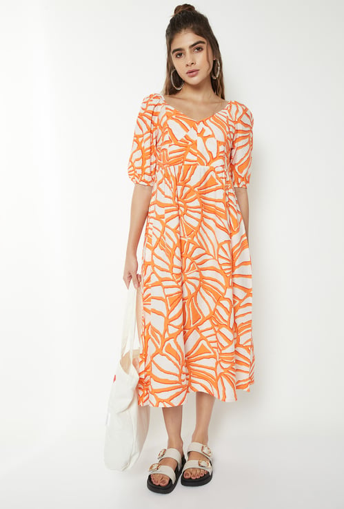 Women Printed Midi Dress