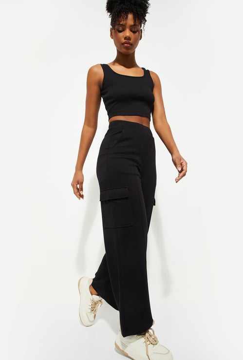 Women Pintuck Straight Leg Cargos