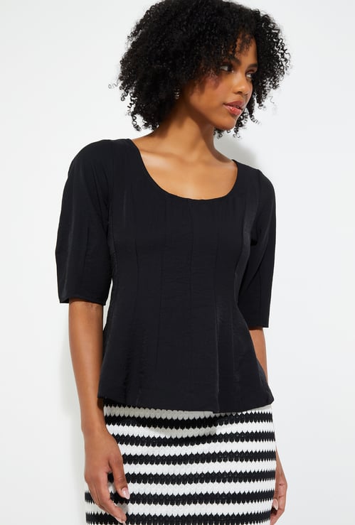 Women Panelled Peplum Top