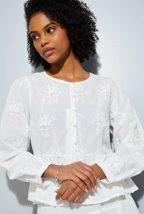 URB_N Women Lace Peplum Top