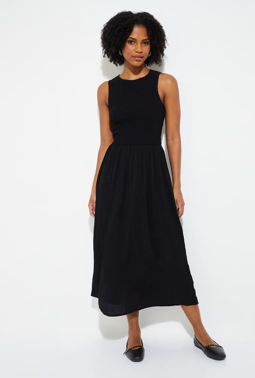 URB_N Women Smocked Maxi Dress