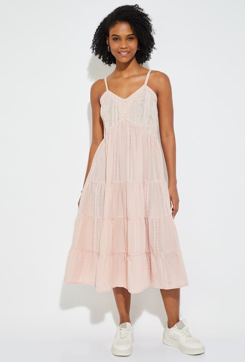 URB_N Women Embroidered Tiered Dress