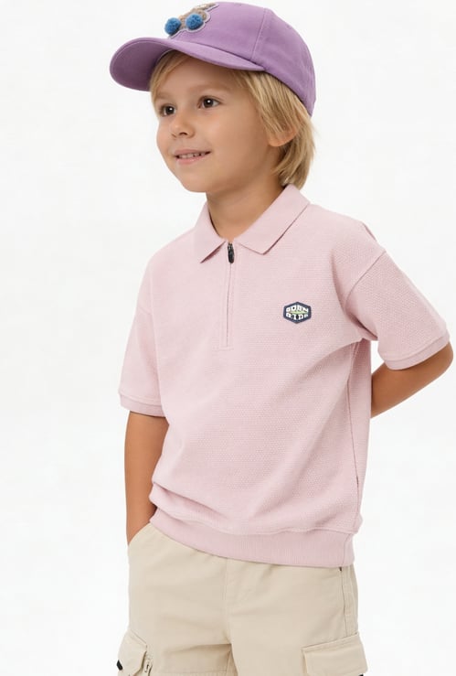 Boys Solid Polo T-shirt