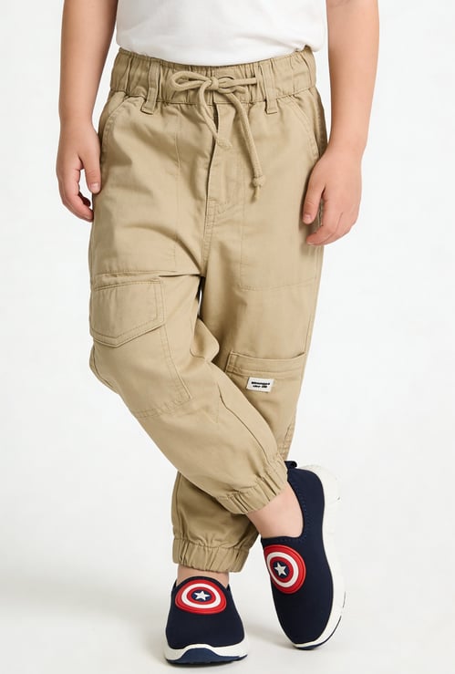Boys Solid Cargo Joggers