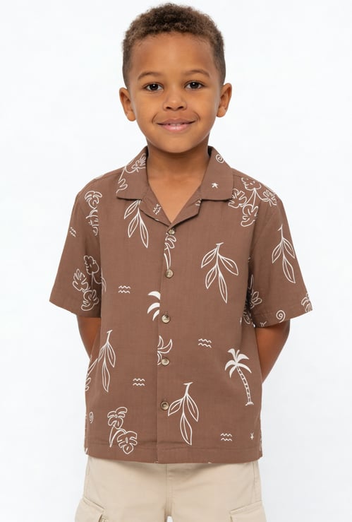 Boys Floral Print Resort Shirt