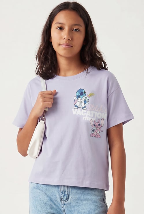 Girls Lilo & Stitch Printed T-shirt