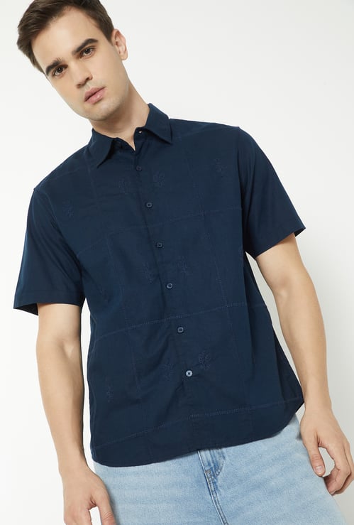 Men Embroidered Regular Fit Shirt