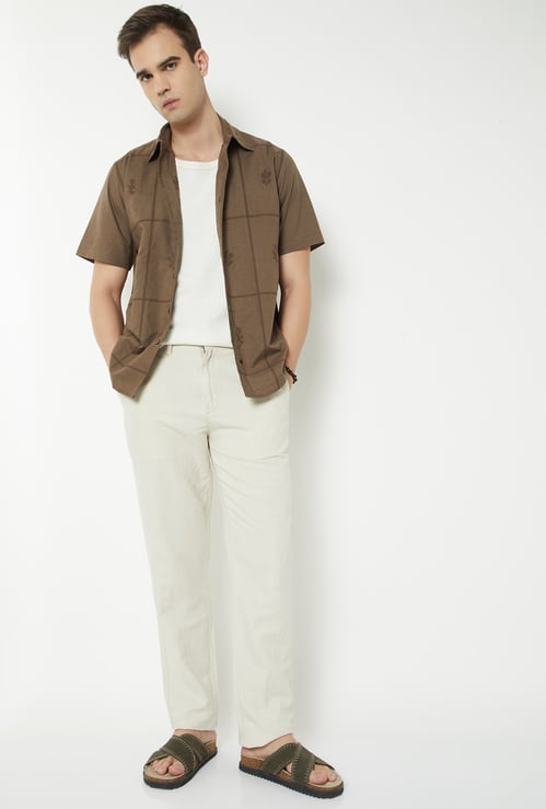 Men Embroidered Regular Fit Shirt