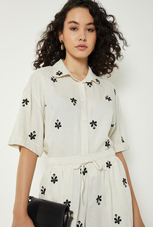 Women Embrodiered Motif Shirt
