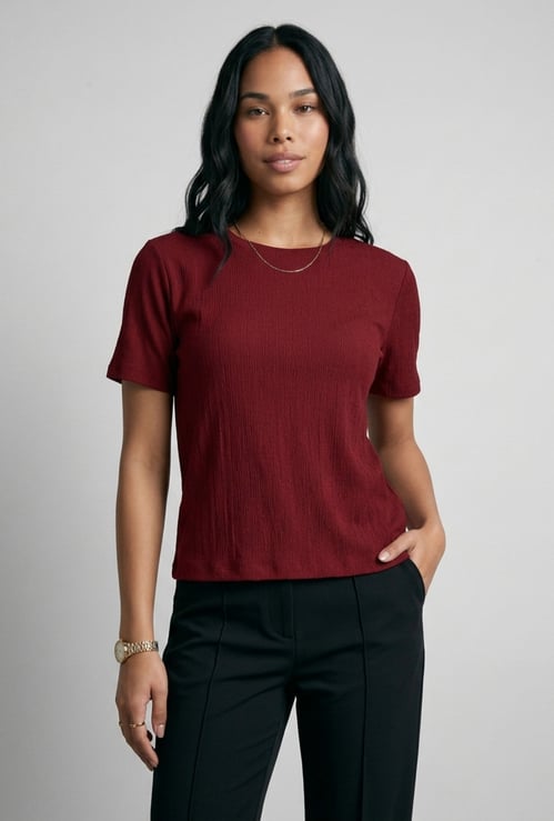 Women Textured T-shirt