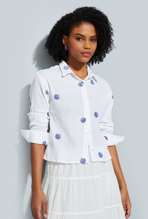 URB_N Women Embroidered Shirt