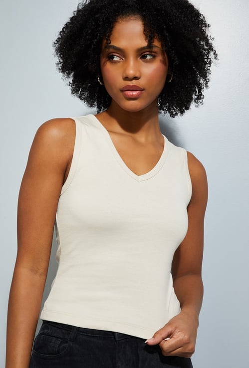 URB_N Women Ribbed Sleeveless Top