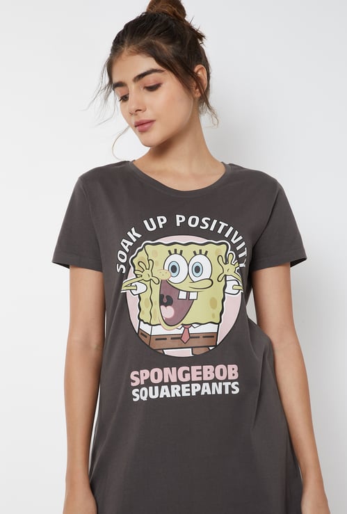 Women SpongeBob Print Nightdress