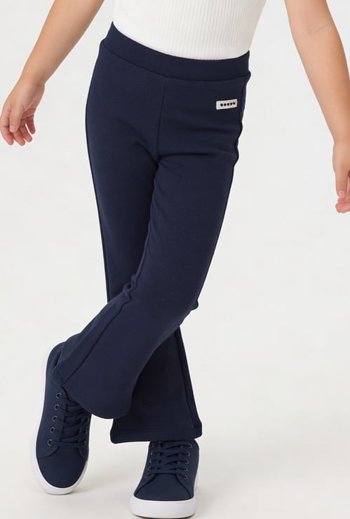 Girls Solid Flared Track Pants