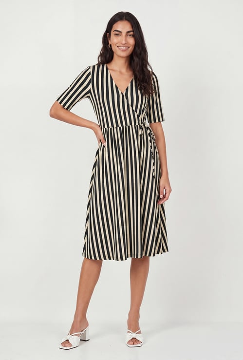 Women Wrap Midi Dress
