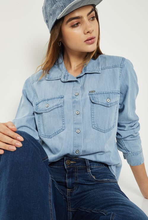 Women Regular Fit Denim Shirt