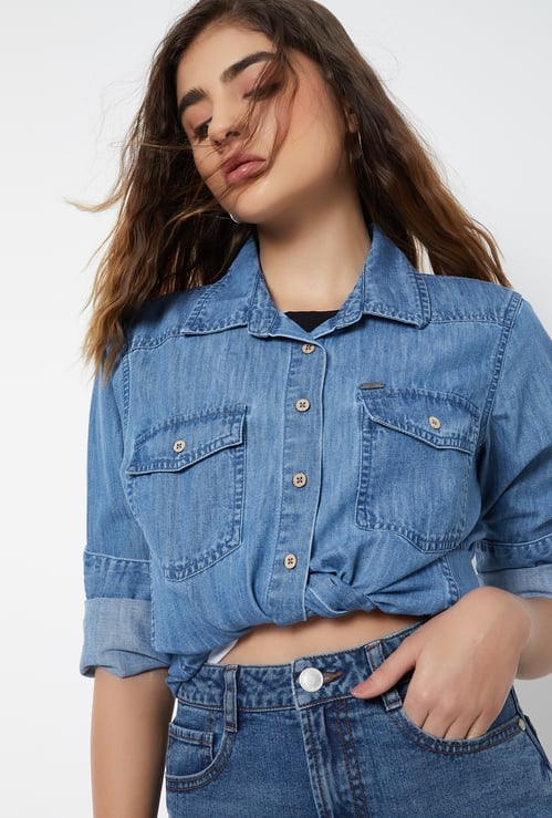 Women Regular Fit Denim Shirt