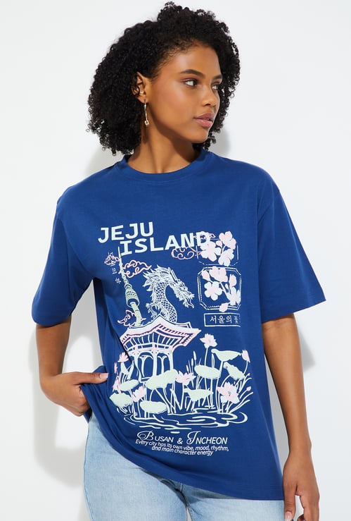 URB_N Women Oversized Printed T-shirt