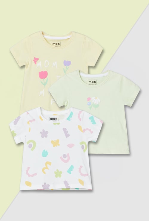 Girls Printed T-shirts - Pack of 3