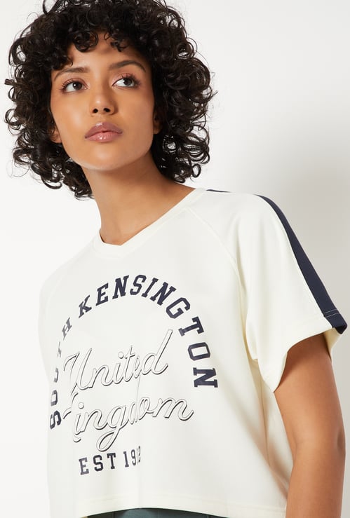 Women Printed Boxy Fit Sports T-shirt